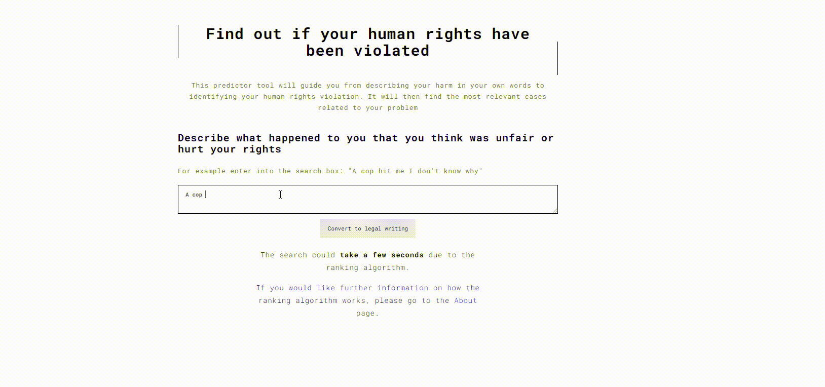 Legal Violation Prediction Tool